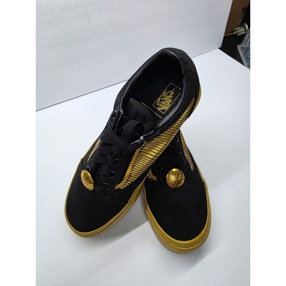 Vans Harry Potter Old Skool Golden Snitch Black Gold Sneakers Mens 5.5 Womens 7